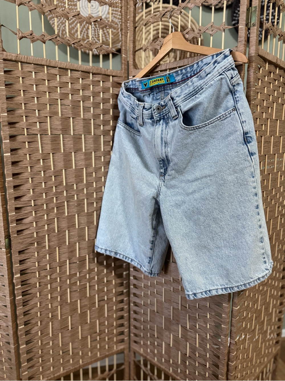 Vintage Light Wash Denim Baggy Shorts